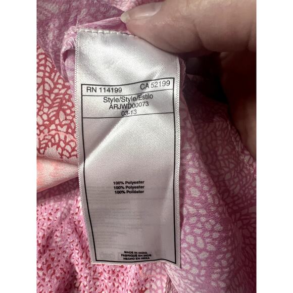 Roxy Short Dress Women's Size Small Bright Leaf Print Empire Waist Vacation - Picture 7 of 10